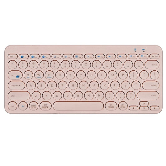 K380 Bluetooth 5.0 Wireless 78 Keys Keyboard Low Noise Computer Laptop Round Keycaps Keyboard - Pink