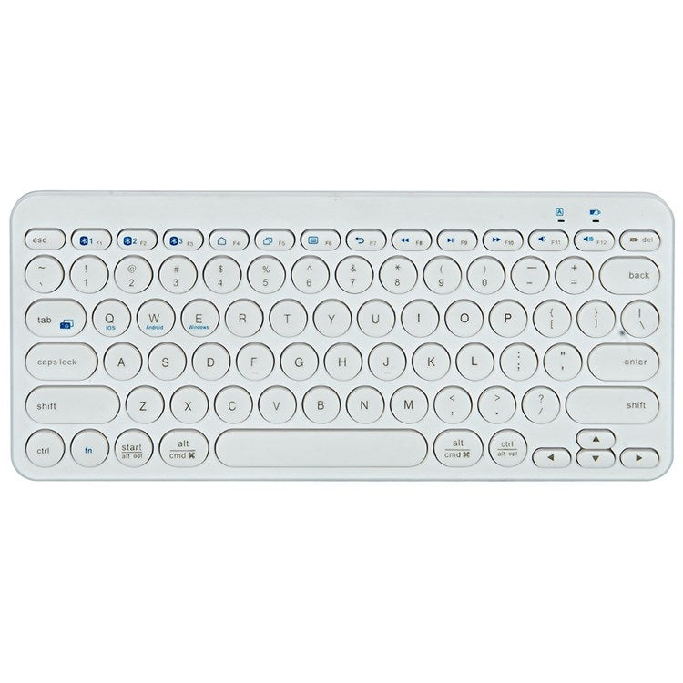 K380 Bluetooth 5.0 Wireless 78 Keys Keyboard Low Noise Computer Laptop Round Keycaps Keyboard - White