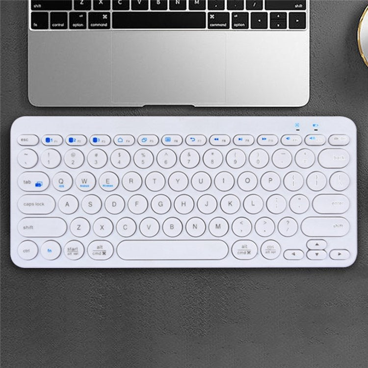 K380 Bluetooth 5.0 Wireless 78 Keys Keyboard Low Noise Computer Laptop Round Keycaps Keyboard - White