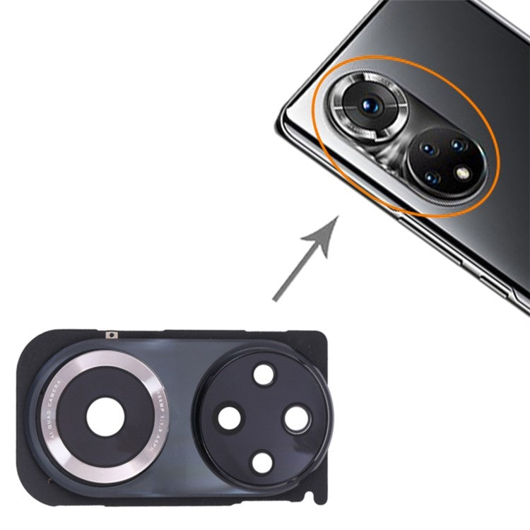For Honor 50 Pro OEM Back Camera Lens Holder Cover with Glass Part (without Logo) - Black
