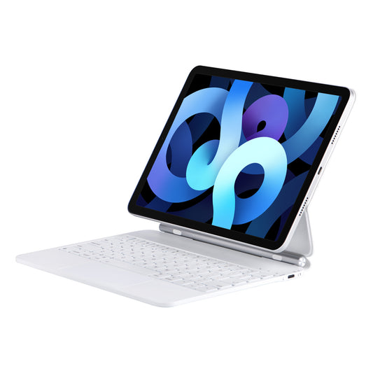X7 For iPad Air (2020)  /  (2022)   /   Pro 11-inch (2018)  /  (2020)  /  (2021)  /  (2022) Bluetooth Keyboard with Tablet Stand Cover Case - White