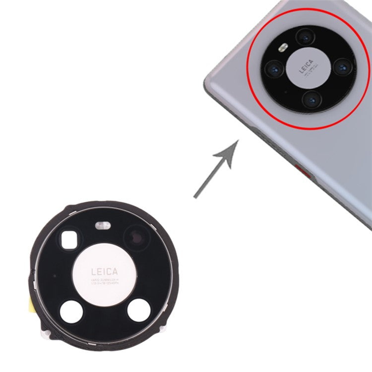 For Huawei Mate 40 Pro 4G / 5G OEM Back Camera Lens Holder Cover with Glass Part (without Logo) - Black