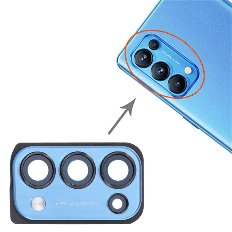 For Oppo Reno5 Pro 5G OEM Back Camera Lens Holder Cover with Glass Part (without Logo) - Black