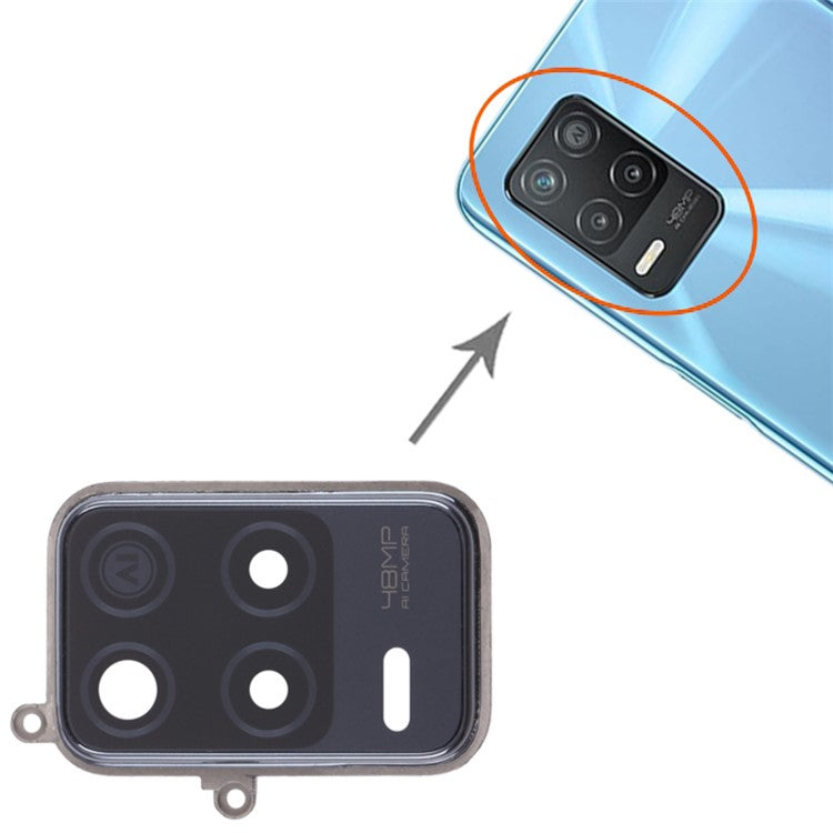 For Realme 8 5G OEM Back Camera Lens Holder Cover with Glass Replacement Part (without Logo)