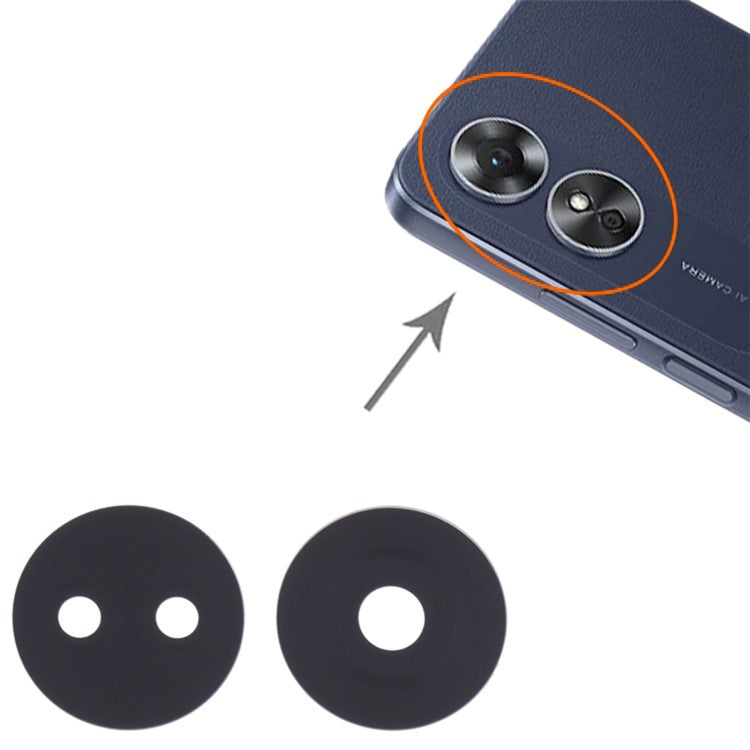 10Pcs For Oppo A17 4G Phone Rear Camera Lens Cover Replacement Part (without Logo)