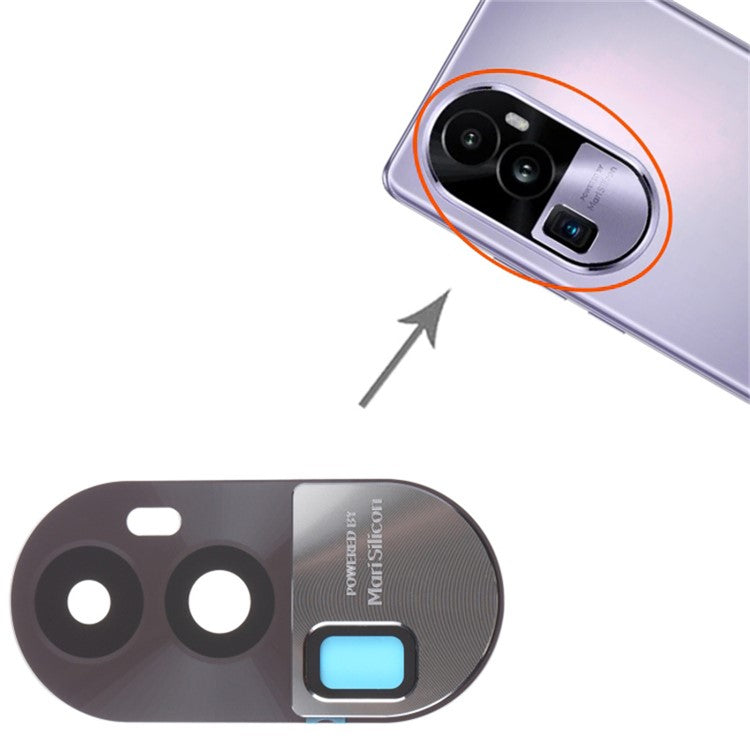 For Oppo Reno10 Pro+ 5G OEM Rear Back Camera Lens Cover Replacement Part (without Logo) - Black