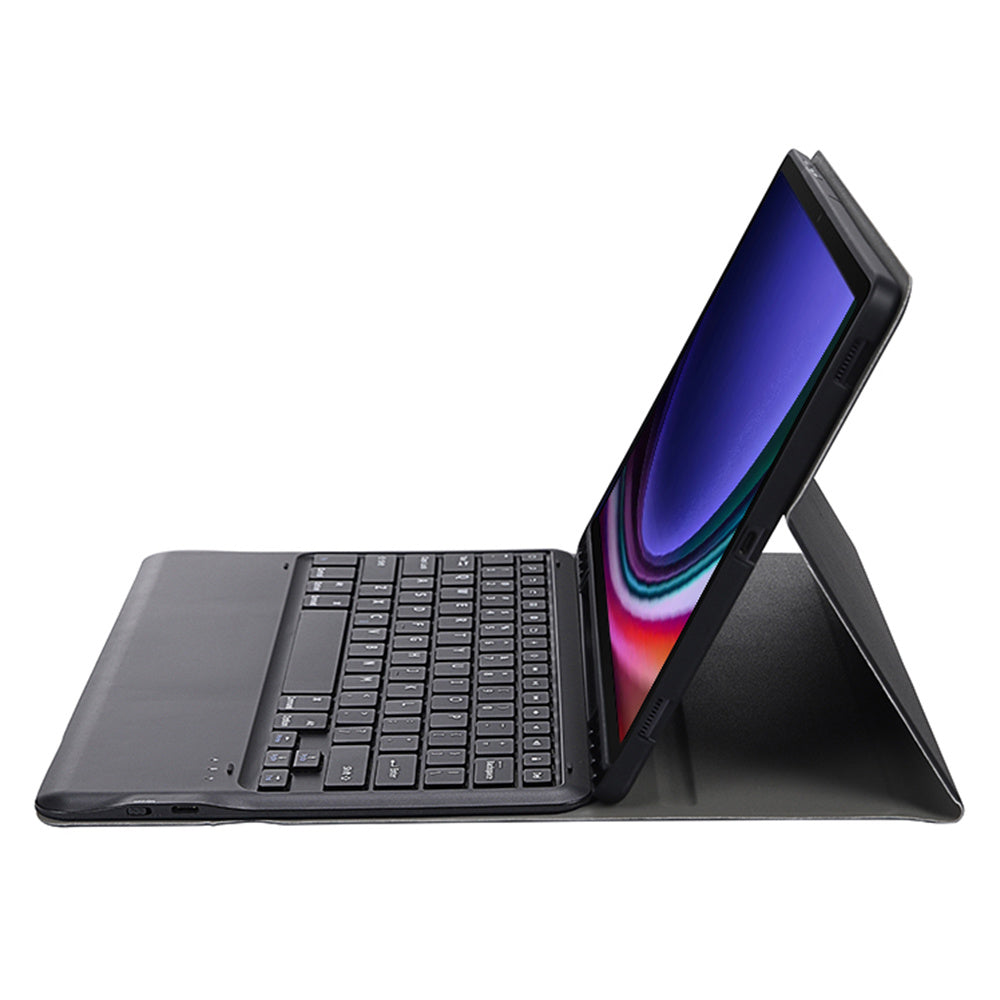 A810B For Samsung Galaxy Tab S10+ / S9 FE+ / S9+ 12.4&quot; X610 / X616 Detachable Bluetooth Keyboard Case Pencil Slot Tablet Case - Black