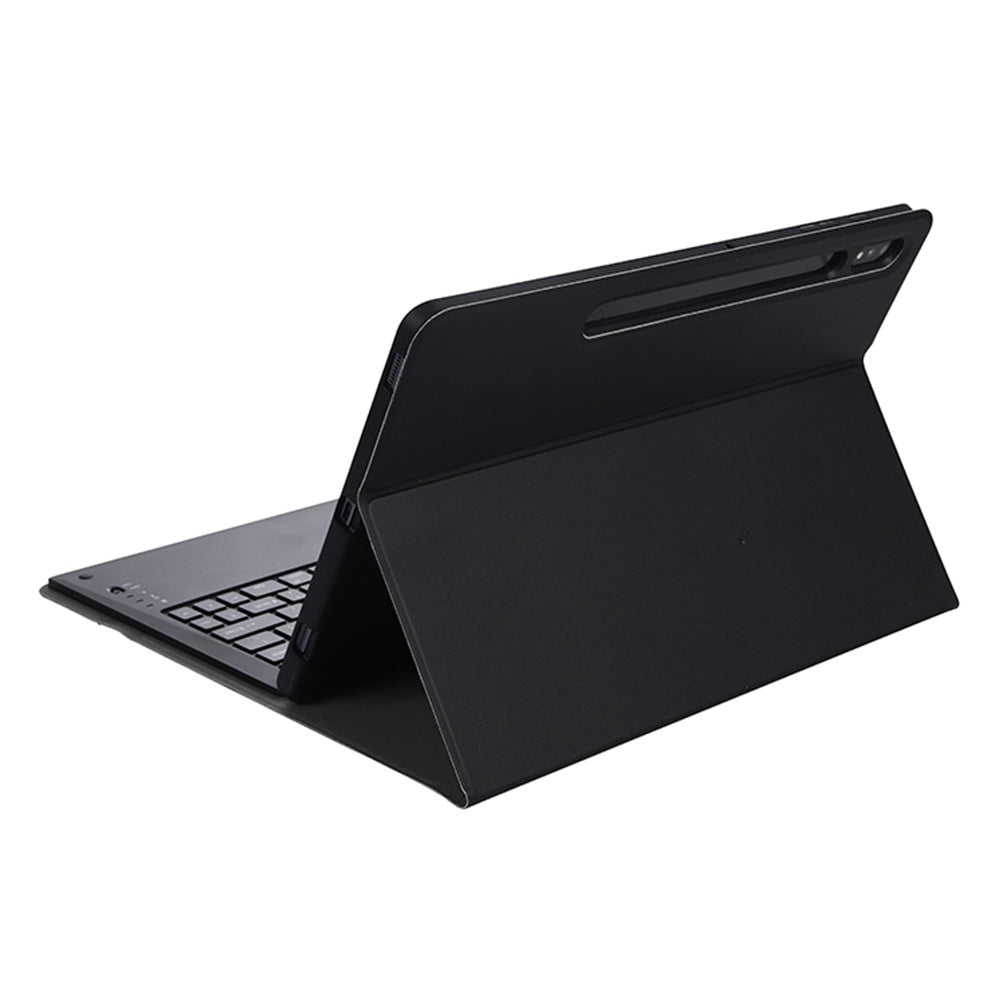 A810B For Samsung Galaxy Tab S10+ / S9 FE+ / S9+ 12.4&quot; X610 / X616 Detachable Bluetooth Keyboard Case Pencil Slot Tablet Case - Black