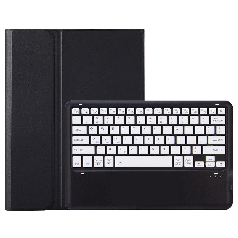 A810B For Samsung Galaxy Tab S10+ / S9 FE+ / S9+ 12.4&quot; X610 / X616 Detachable Bluetooth Keyboard Case Pencil Slot Tablet Case - Black / Black+White