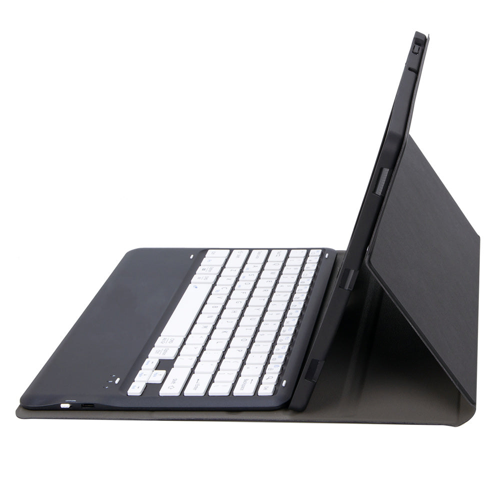 A810B For Samsung Galaxy Tab S10+ / S9 FE+ / S9+ 12.4&quot; X610 / X616 Detachable Bluetooth Keyboard Case Pencil Slot Tablet Case - Black / Black+White