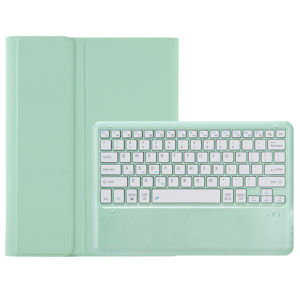 A810B For Samsung Galaxy Tab S10+ / S9 FE+ / S9+ 12.4&quot; X610 / X616 Detachable Bluetooth Keyboard Case Pencil Slot Tablet Case - Light Green