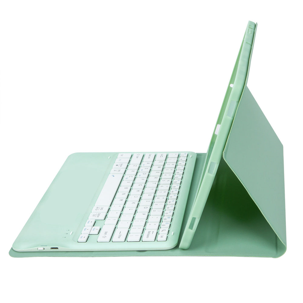 A810B For Samsung Galaxy Tab S10+ / S9 FE+ / S9+ 12.4&quot; X610 / X616 Detachable Bluetooth Keyboard Case Pencil Slot Tablet Case - Light Green