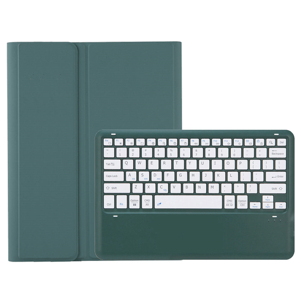 A810B For Samsung Galaxy Tab S10+ / S9 FE+ / S9+ 12.4&quot; X610 / X616 Detachable Bluetooth Keyboard Case Pencil Slot Tablet Case - Dark Green