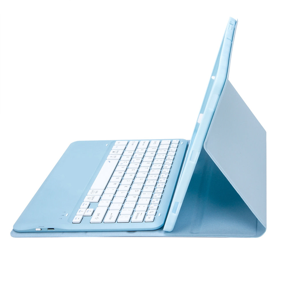 A810B For Samsung Galaxy Tab S10+ / S9 FE+ / S9+ 12.4&quot; X610 / X616 Detachable Bluetooth Keyboard Case Pencil Slot Tablet Case - Baby Blue