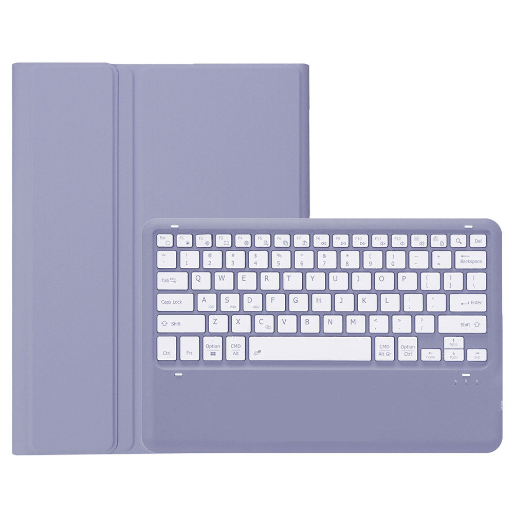 A810B For Samsung Galaxy Tab S10+ / S9 FE+ / S9+ 12.4&quot; X610 / X616 Detachable Bluetooth Keyboard Case Pencil Slot Tablet Case - Purple
