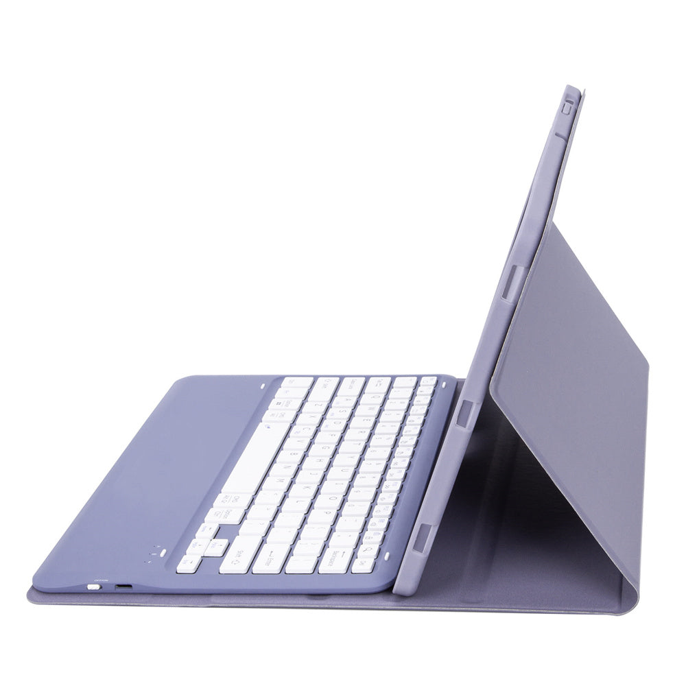 A810B For Samsung Galaxy Tab S10+ / S9 FE+ / S9+ 12.4&quot; X610 / X616 Detachable Bluetooth Keyboard Case Pencil Slot Tablet Case - Purple