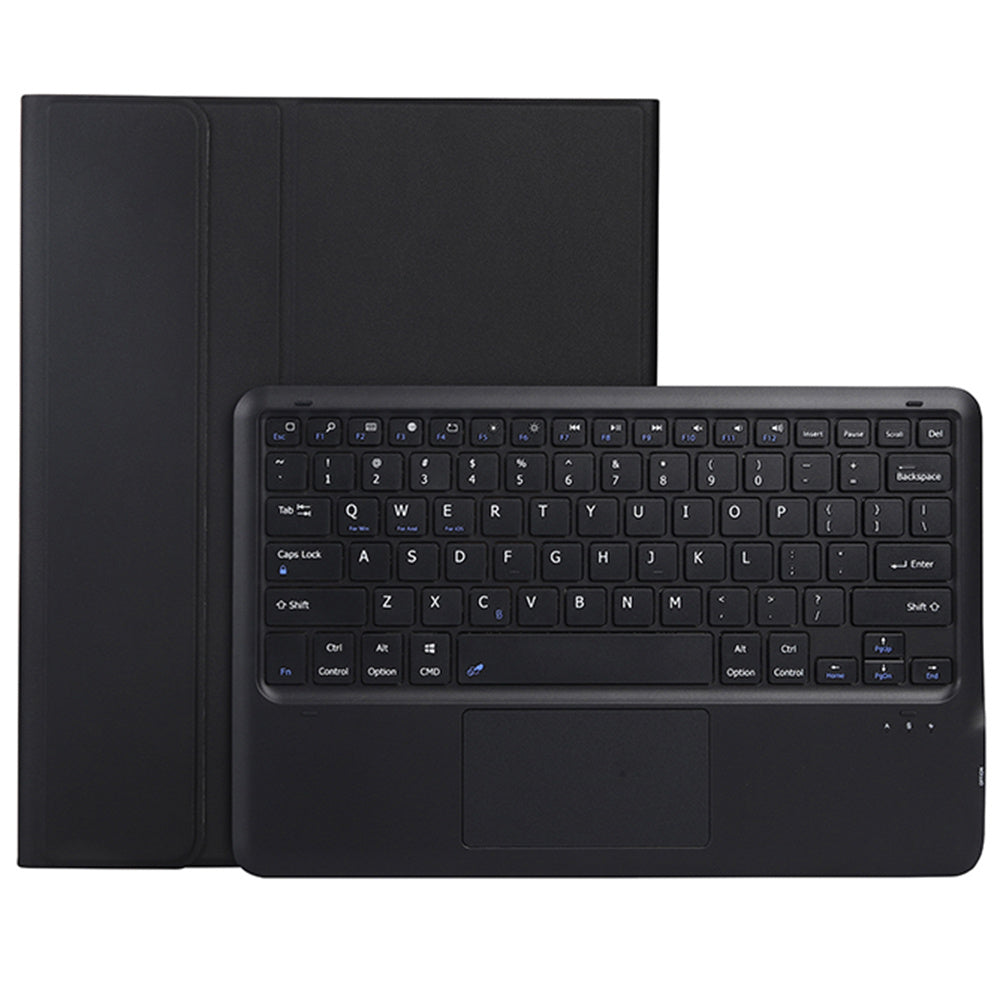 A810B-A For Samsung Galaxy Tab S10+ / S9 FE+ / S9+ 12.4&quot; X610 / X616 Bluetooth Keyboard with Touchpad Pencil Slot Tablet Case - Black