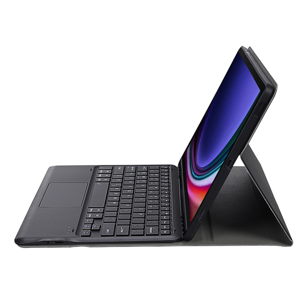 A810B-A For Samsung Galaxy Tab S10+ / S9 FE+ / S9+ 12.4&quot; X610 / X616 Bluetooth Keyboard with Touchpad Pencil Slot Tablet Case - Black