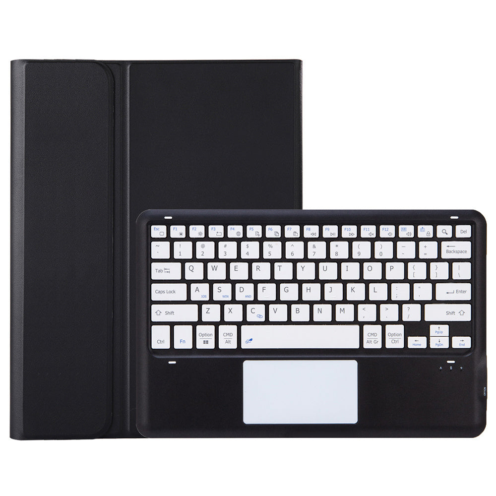 A810B-A For Samsung Galaxy Tab S10+ / S9 FE+ / S9+ 12.4&quot; X610 / X616 Bluetooth Keyboard with Touchpad Pencil Slot Tablet Case - Black / Black+White