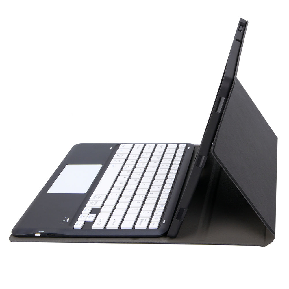 A810B-A For Samsung Galaxy Tab S10+ / S9 FE+ / S9+ 12.4&quot; X610 / X616 Bluetooth Keyboard with Touchpad Pencil Slot Tablet Case - Black / Black+White