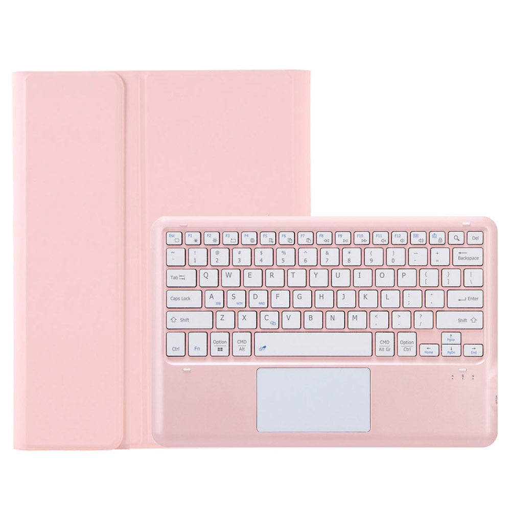 A810B-A For Samsung Galaxy Tab S10+ / S9 FE+ / S9+ 12.4&quot; X610 / X616 Bluetooth Keyboard with Touchpad Pencil Slot Tablet Case - Pink