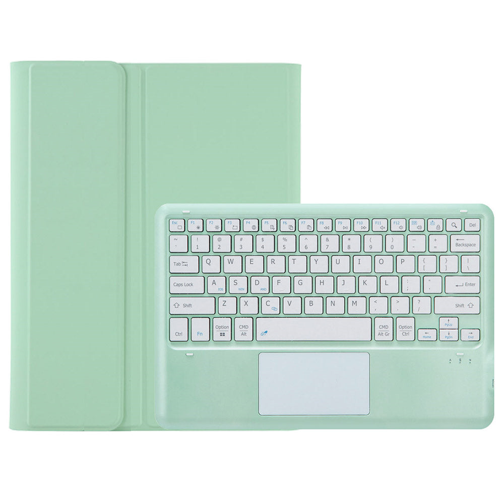 A810B-A For Samsung Galaxy Tab S10+ / S9 FE+ / S9+ 12.4&quot; X610 / X616 Bluetooth Keyboard with Touchpad Pencil Slot Tablet Case - Light Green