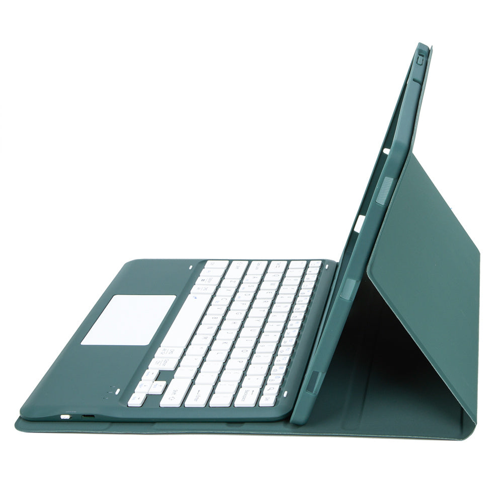 A810B-A For Samsung Galaxy Tab S10+ / S9 FE+ / S9+ 12.4&quot; X610 / X616 Bluetooth Keyboard with Touchpad Pencil Slot Tablet Case - Dark Green