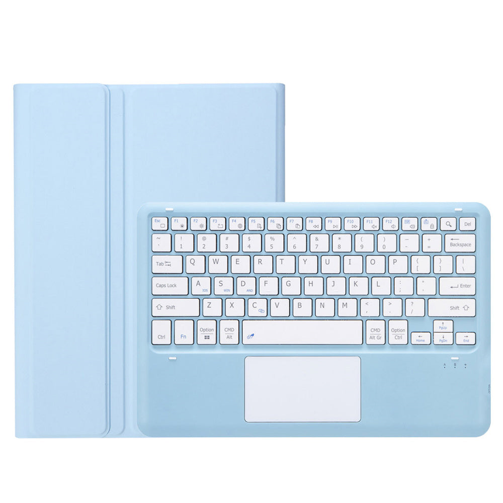 A810B-A For Samsung Galaxy Tab S10+ / S9 FE+ / S9+ 12.4&quot; X610 / X616 Bluetooth Keyboard with Touchpad Pencil Slot Tablet Case - Baby Blue