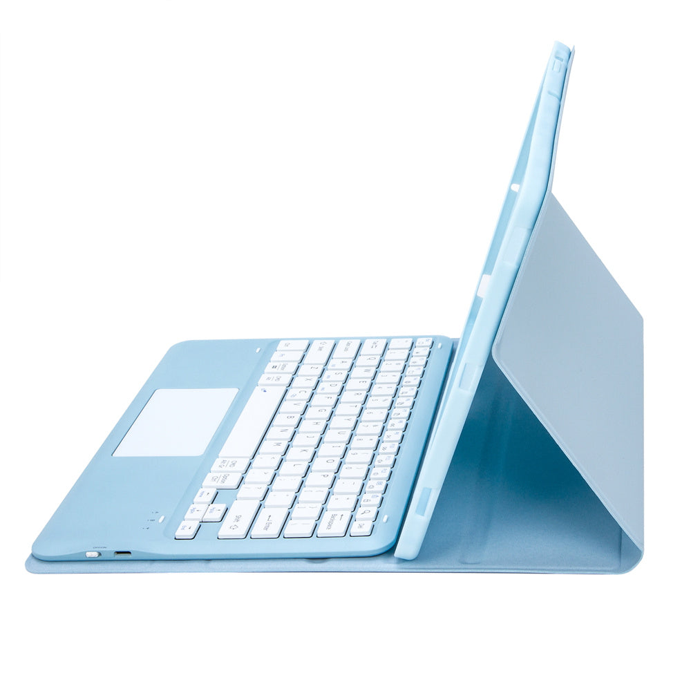 A810B-A For Samsung Galaxy Tab S10+ / S9 FE+ / S9+ 12.4&quot; X610 / X616 Bluetooth Keyboard with Touchpad Pencil Slot Tablet Case - Baby Blue