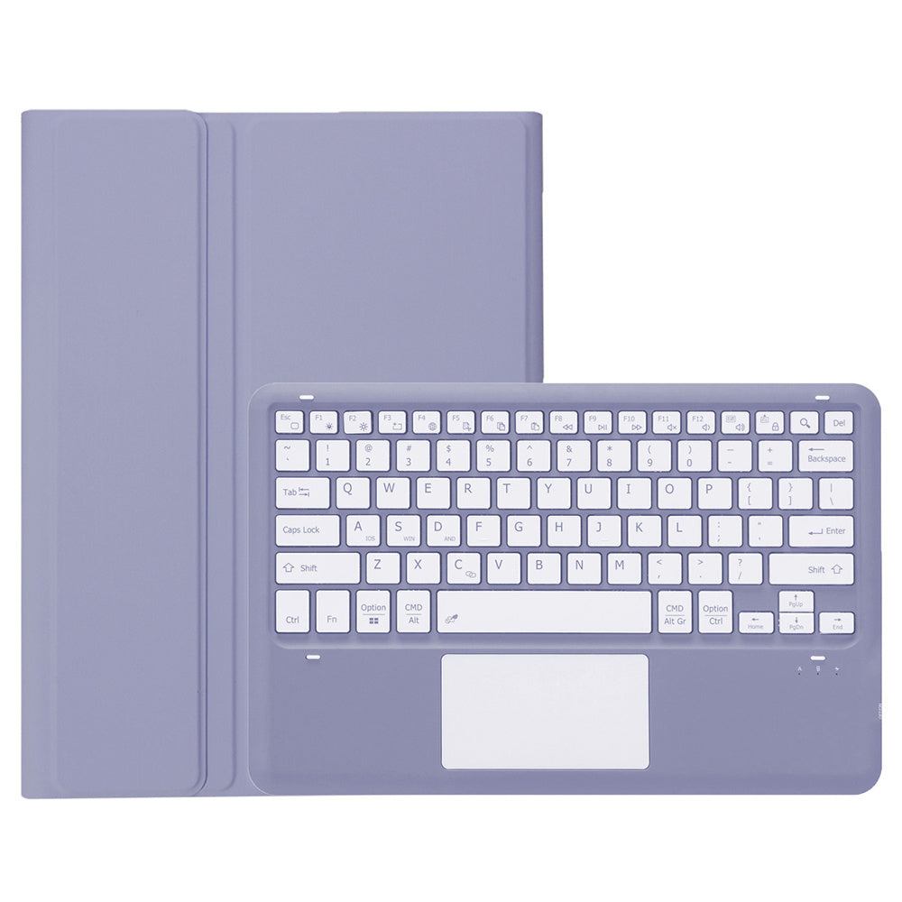 A810B-A For Samsung Galaxy Tab S10+ / S9 FE+ / S9+ 12.4&quot; X610 / X616 Bluetooth Keyboard with Touchpad Pencil Slot Tablet Case - Purple
