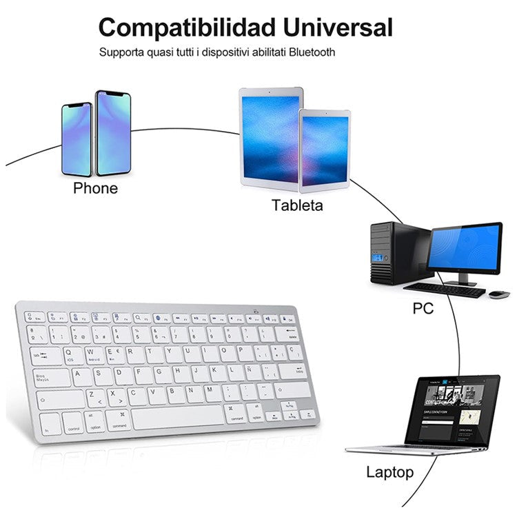 X5 (SP) Spanish Universal Wireless Bluetooth Keyboard for Smart Phone / Tablet
