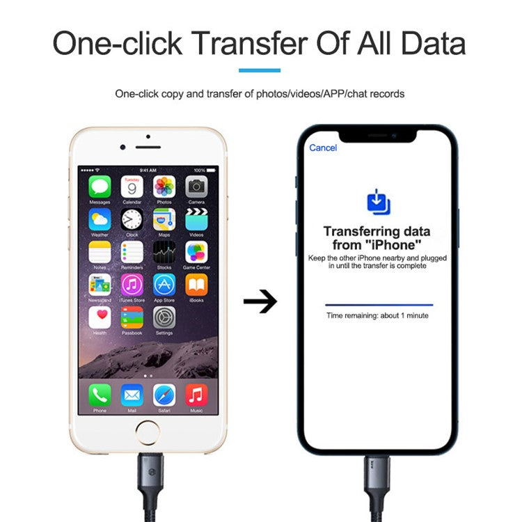 ISOFT IS-003B Data Transmission Cord Lightning to Micro-USB Data Copy Cable