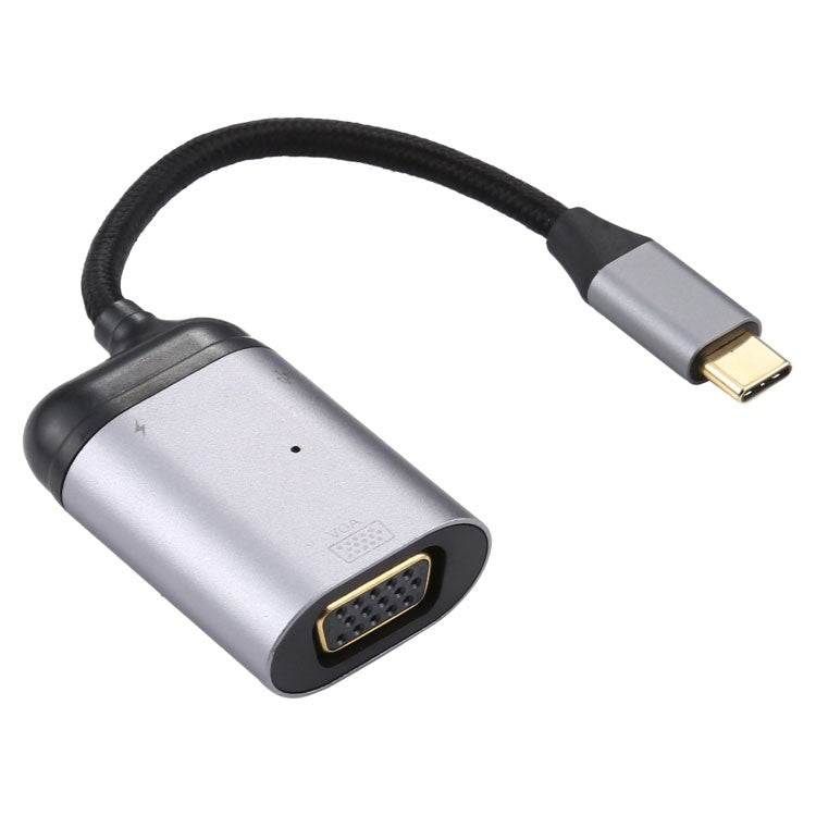 4K UHD Type-C to VGA + PD Data Transfer Adapter Cable Audio Video Converter PD Fast Charger for TV Projector