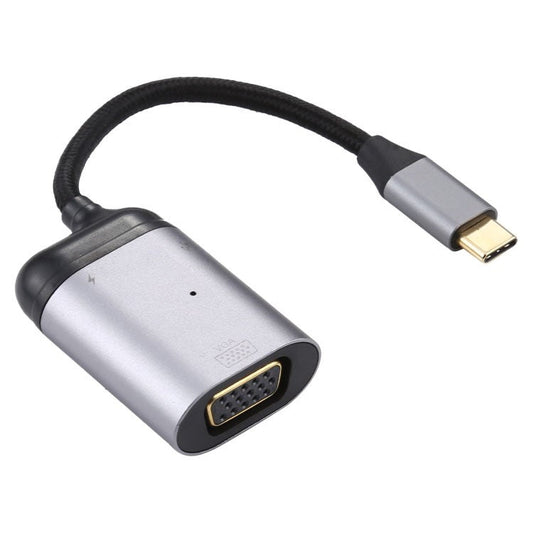 4K UHD Type-C to VGA + PD Data Transfer Adapter Cable Audio Video Converter PD Fast Charger for TV Projector