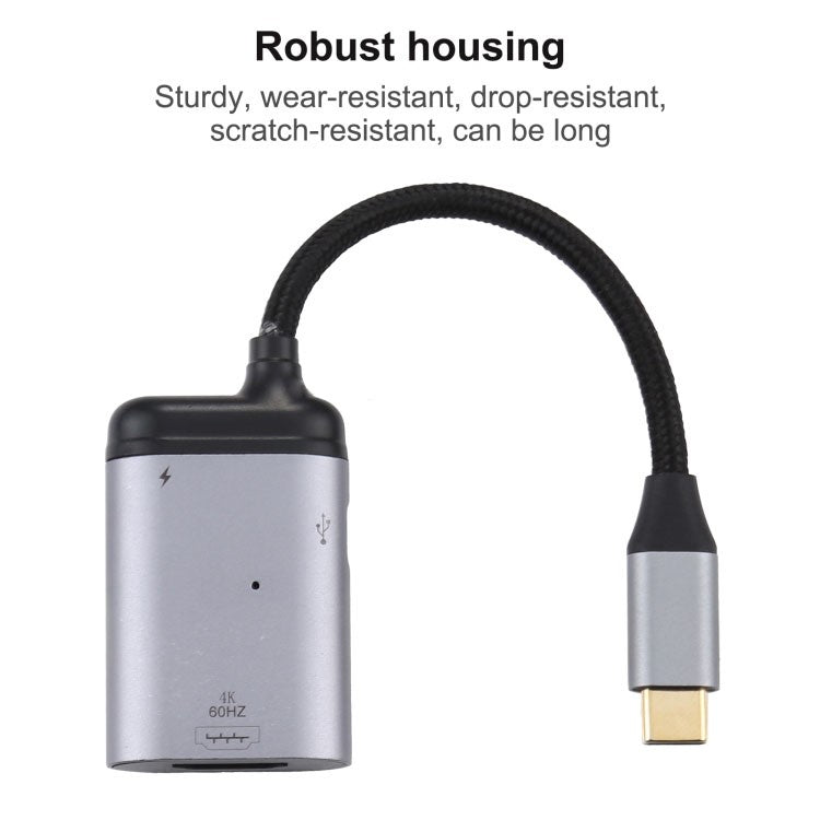4K 60Hz Type-C to  PD Data Transfer Adapter Cable Male to Female Converter for MacBook Samsung Huawei
