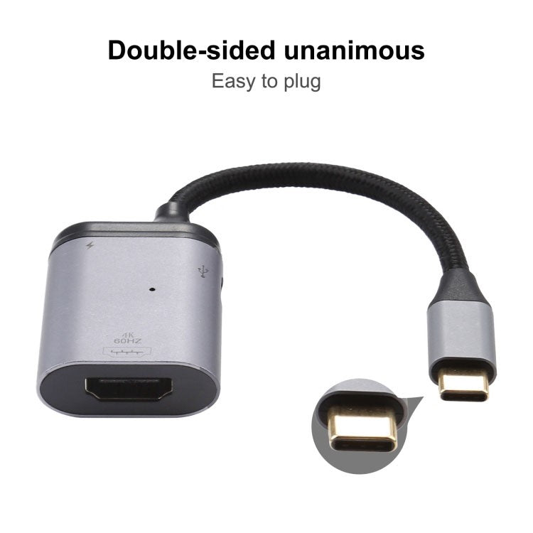 4K 60Hz Type-C to  PD Data Transfer Adapter Cable Male to Female Converter for MacBook Samsung Huawei