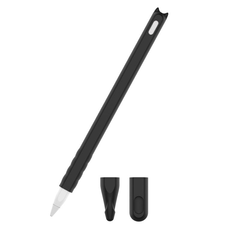 For Apple Pencil Pro / Pencil (2nd Generation) Soft Silicone Protective Pencil Case Wrap Cover Sleeve - Black