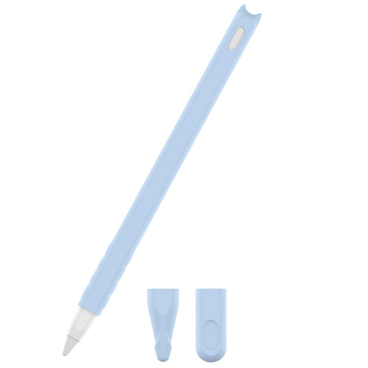 For Apple Pencil Pro / Pencil (2nd Generation) Soft Silicone Protective Pencil Case Wrap Cover Sleeve - Blue