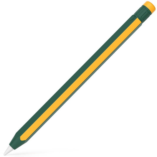 For Apple Pencil Pro / Pencil (2nd Generation) Stylus Pen Silicone Sleeve Dual Color Protective Cover - Green+Yellow