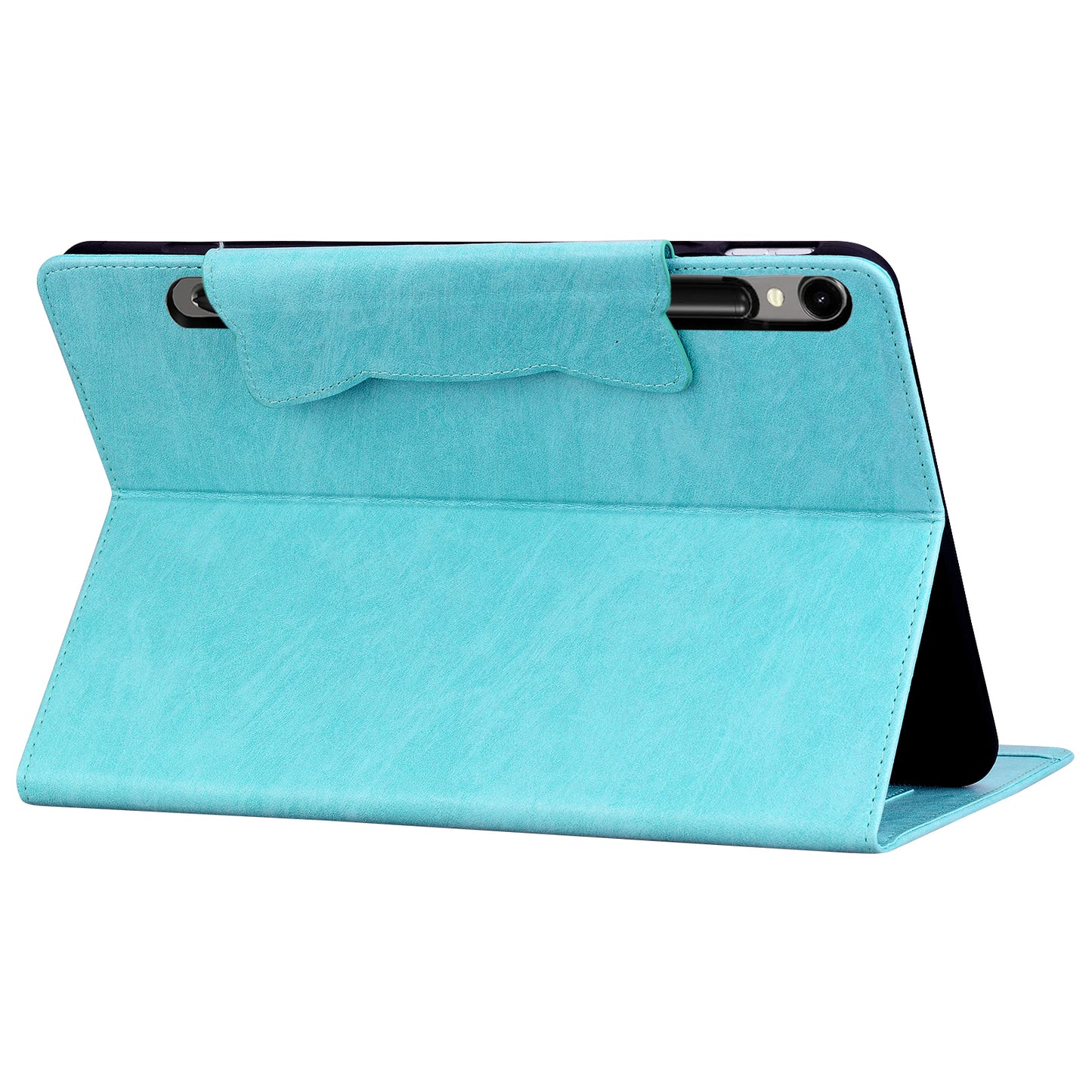For Samsung Galaxy Tab S9 / Tab S9 FE / Tab S8 / Tab S7 Case Leather Tablet Cover with Card Pocket - Sky Blue