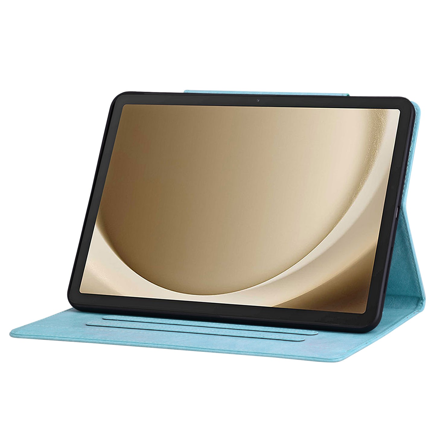 For Samsung Galaxy Tab S9 / Tab S9 FE / Tab S8 / Tab S7 Case Leather Tablet Cover with Card Pocket - Sky Blue