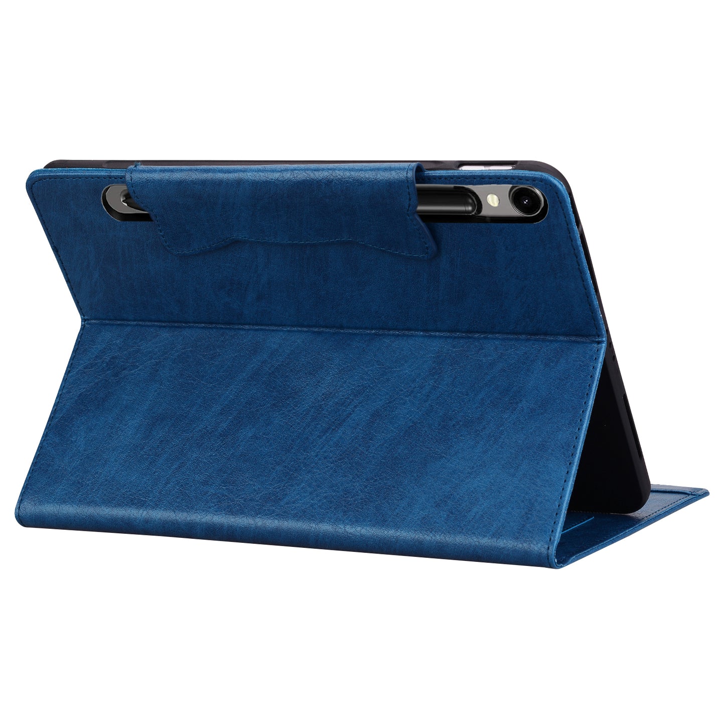 For Samsung Galaxy Tab S9 / Tab S9 FE / Tab S8 / Tab S7 Case Leather Tablet Cover with Card Pocket - Blue