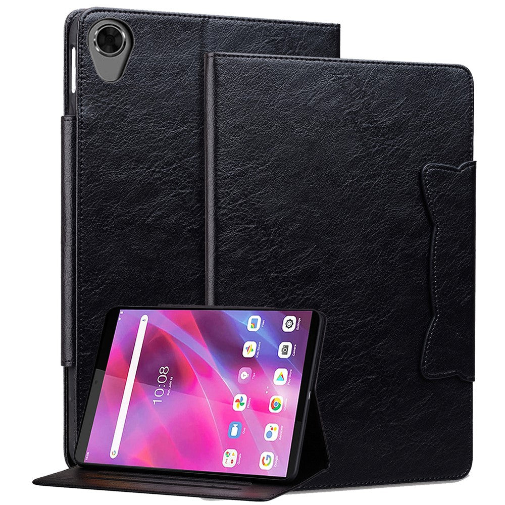 For Lenovo Tab M8 (HD) / M8 (FHD) / M8 (3rd Gen) Stand Case PU Leather Tablet Cover with Card Holder - Black