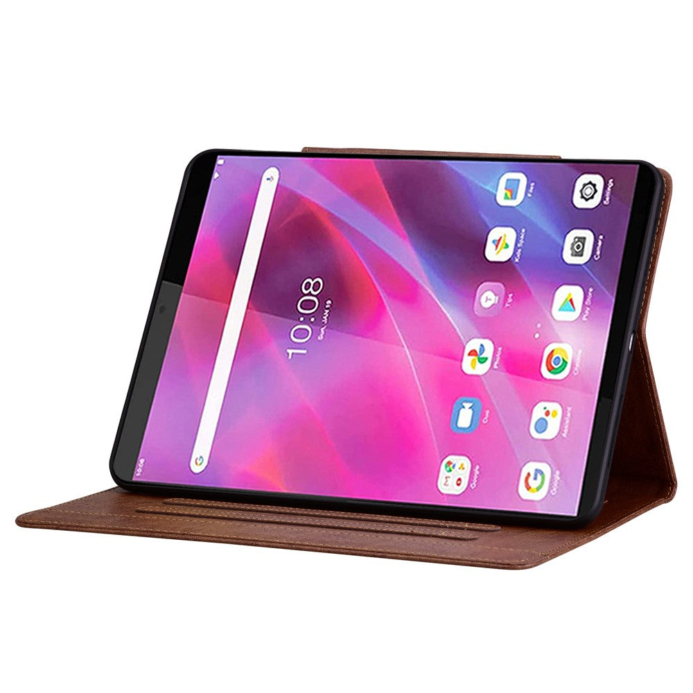 For Lenovo Tab M8 (HD) / M8 (FHD) / M8 (3rd Gen) Stand Case PU Leather Tablet Cover with Card Holder - Brown