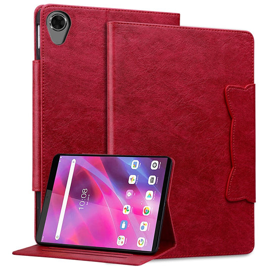 For Lenovo Tab M8 (HD) / M8 (FHD) / M8 (3rd Gen) Stand Case PU Leather Tablet Cover with Card Holder - Red