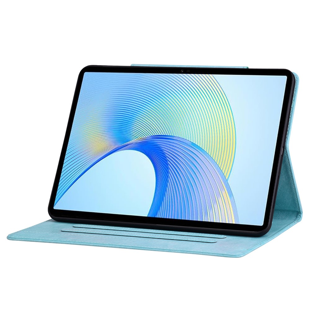 For Lenovo Tab P12 Shockproof Case Magnetic Clasp PU Leather Tablet Cover with Card Slots - Sky Blue