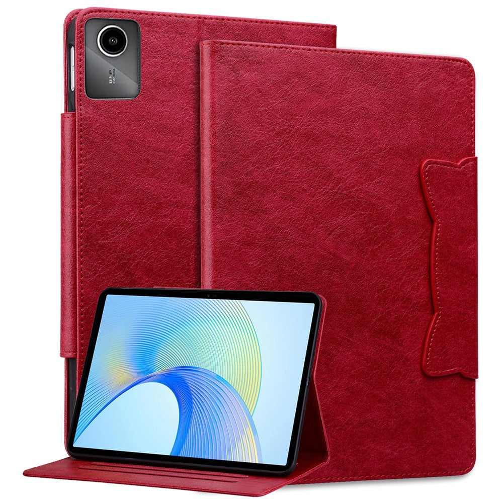 For Lenovo Tab M11 Case Anti-Scratch PU Leather Tablet Cover with Card Slots - Red
