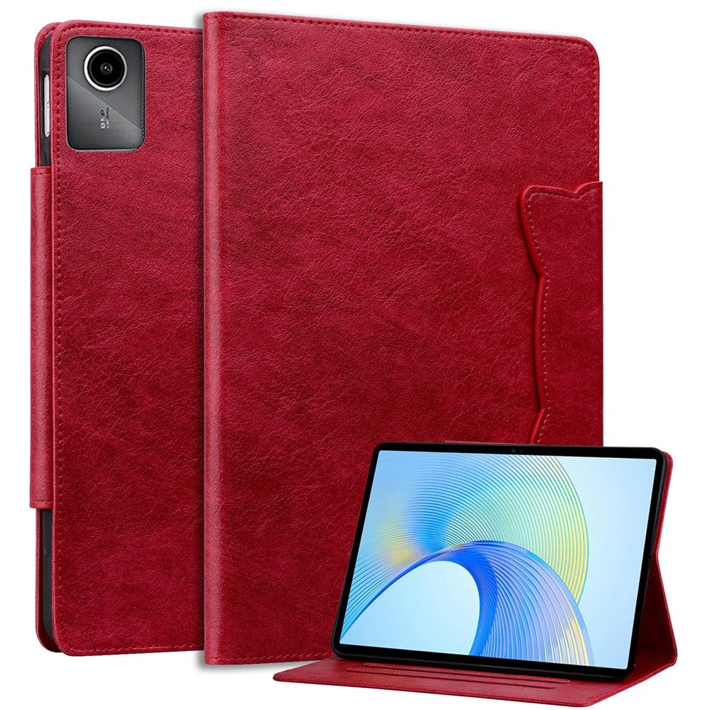 For Lenovo Tab M11 Case Anti-Scratch PU Leather Tablet Cover with Card Slots - Red