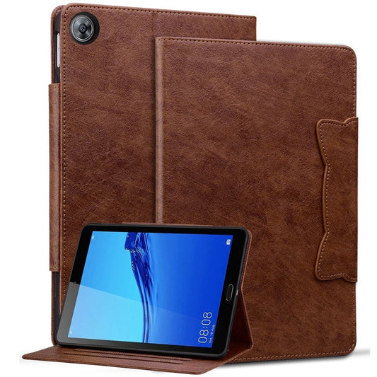 For Huawei MediaPad M5 8 (8.4-inch) Case PU Leather Folio Stand Tablet Cover Cute Magnetic Clasp - Brown