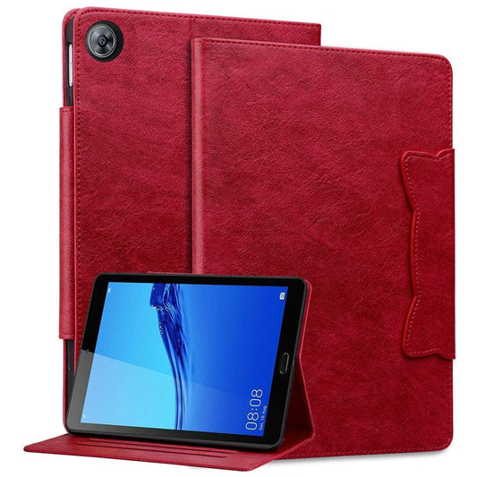 For Huawei MediaPad M5 8 (8.4-inch) Case PU Leather Folio Stand Tablet Cover Cute Magnetic Clasp - Red